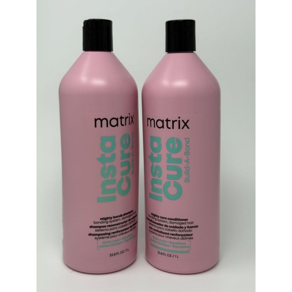 Matrix Instacure Build-A-Bond Mighty Bonds Shampoo and Conditioner, DUO 33.8 oz